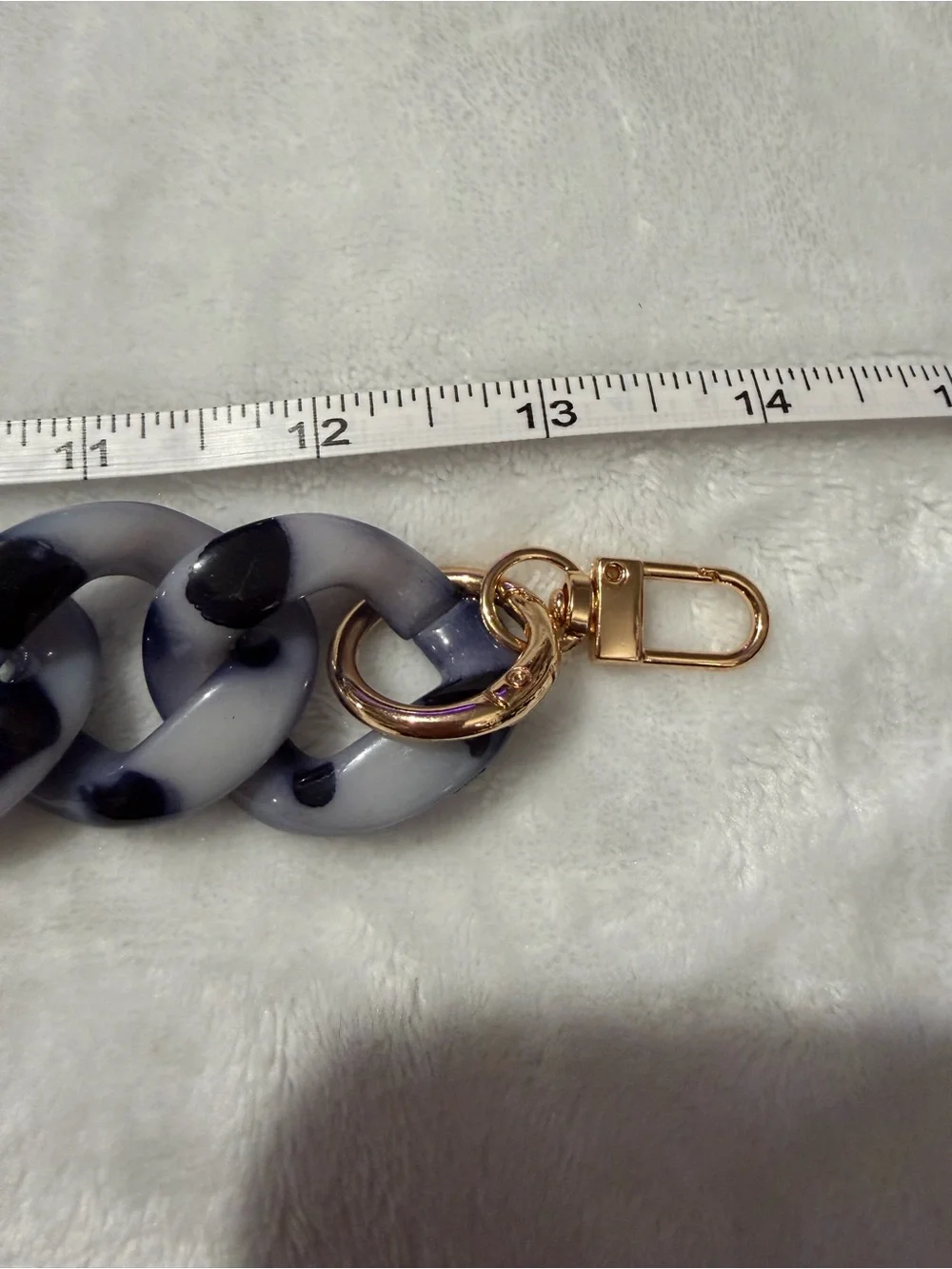 Marble Blue & Off White Chunky Resin Chain in Marble Purse Charm